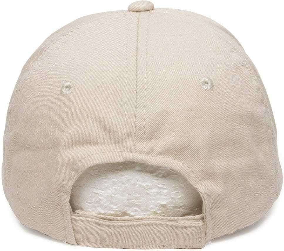 OC Sports GWT-116 Adj. Garment Wash Cotton Baseball Cap - Putty - HIT a Double - 2
