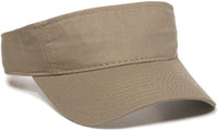 OC Sports GWTV-100 Adjustable Garment Washed Twill Visors - Khaki - HIT a Double - 1