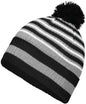 Holloway 223815 8 1/2’’ Spirit Pom Beanie Black Heather Gray White Black Gray / One Size fits Most
