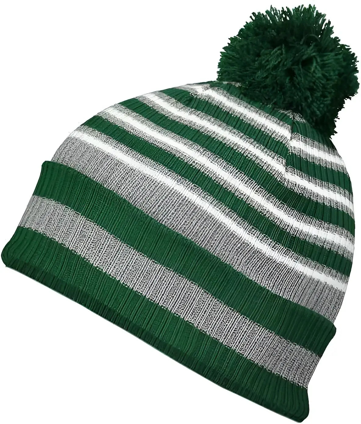 Holloway 223815 8 1/2’’ Spirit Pom Beanie Dark Green Heather Gray White Dark Green Gray / One Size fits Most