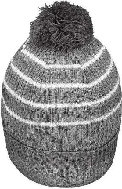 Holloway 223815 8 1/2’’ Spirit Pom Beanie - Graphite Heather Gray White - Dark Gray Gray / One Size fits Most