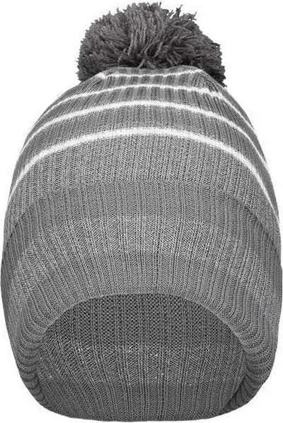 Holloway 223815 8 1/2’’ Spirit Pom Beanie - Graphite Heather Gray White - Dark Gray Gray / One Size fits Most