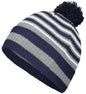 Holloway 223815 8 1/2’’ Spirit Pom Beanie Navy Heather Gray White Navy Gray / One Size fits Most