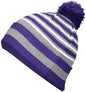 Holloway 223815 8 1/2’’ Spirit Pom Beanie Purple Heather Gray White Purple Gray / One Size fits Most
