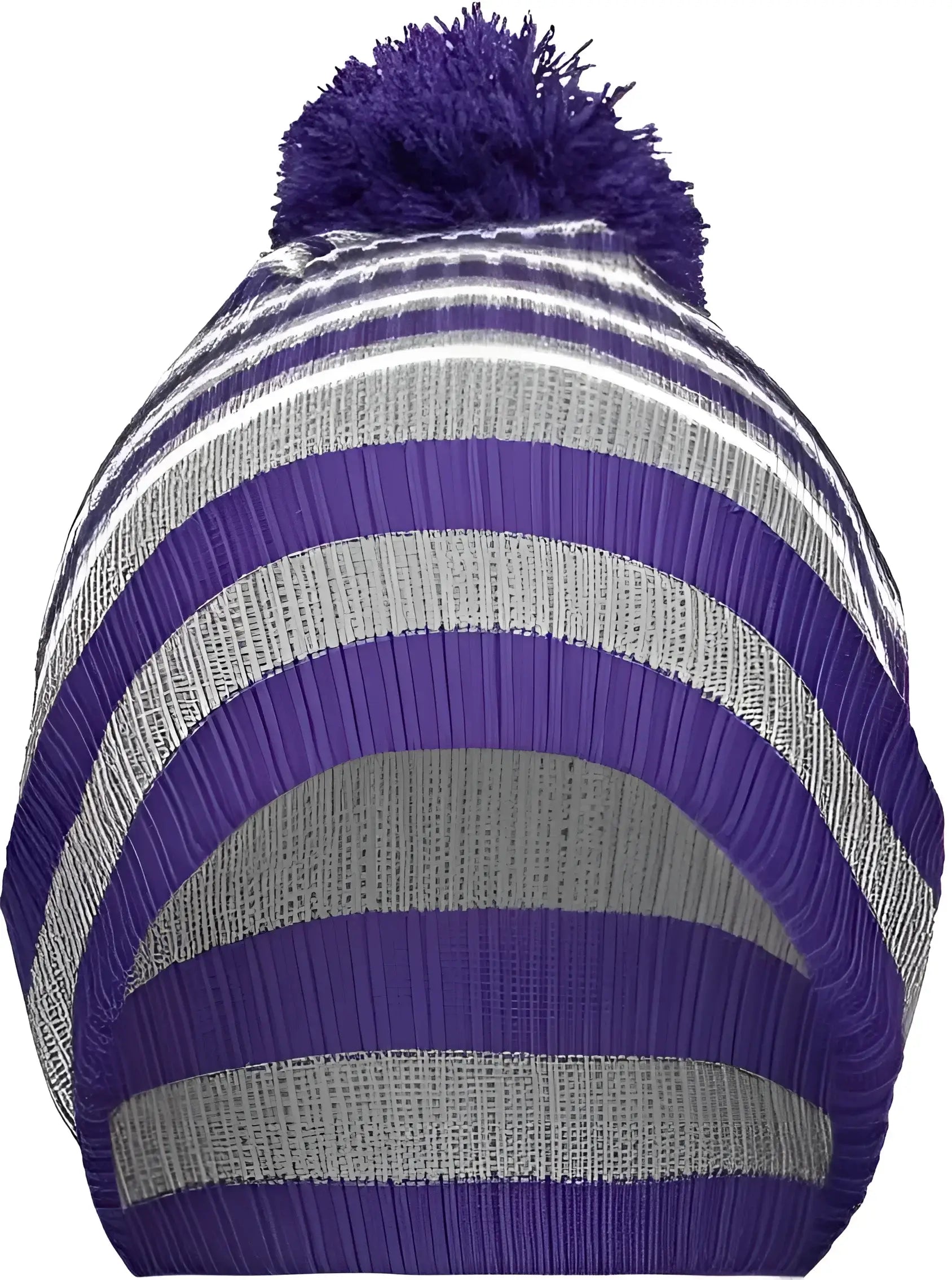 Holloway 223815 8 1/2’’ Spirit Pom Beanie - Purple Heather Gray White - Purple Gray / One Size fits Most