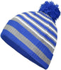 Holloway 223815 8 1/2’’ Spirit Pom Beanie Royal Heather Gray White Royal Gray / One Size fits Most