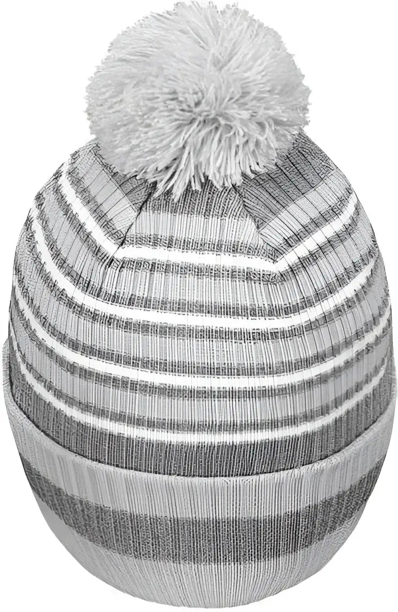Holloway 223815 8 1/2’’ Spirit Pom Beanie - Silver Heather Gray White - Light GrayGray / One Size fits Most