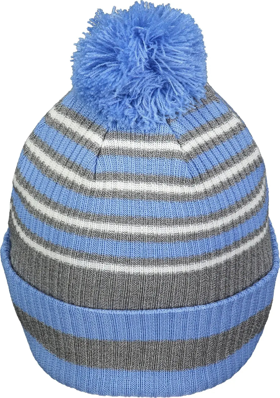 Holloway 223815 Spirit Pom Beanie - Columbia Blue Heather Gray White - Columbia Blue Gray / OS