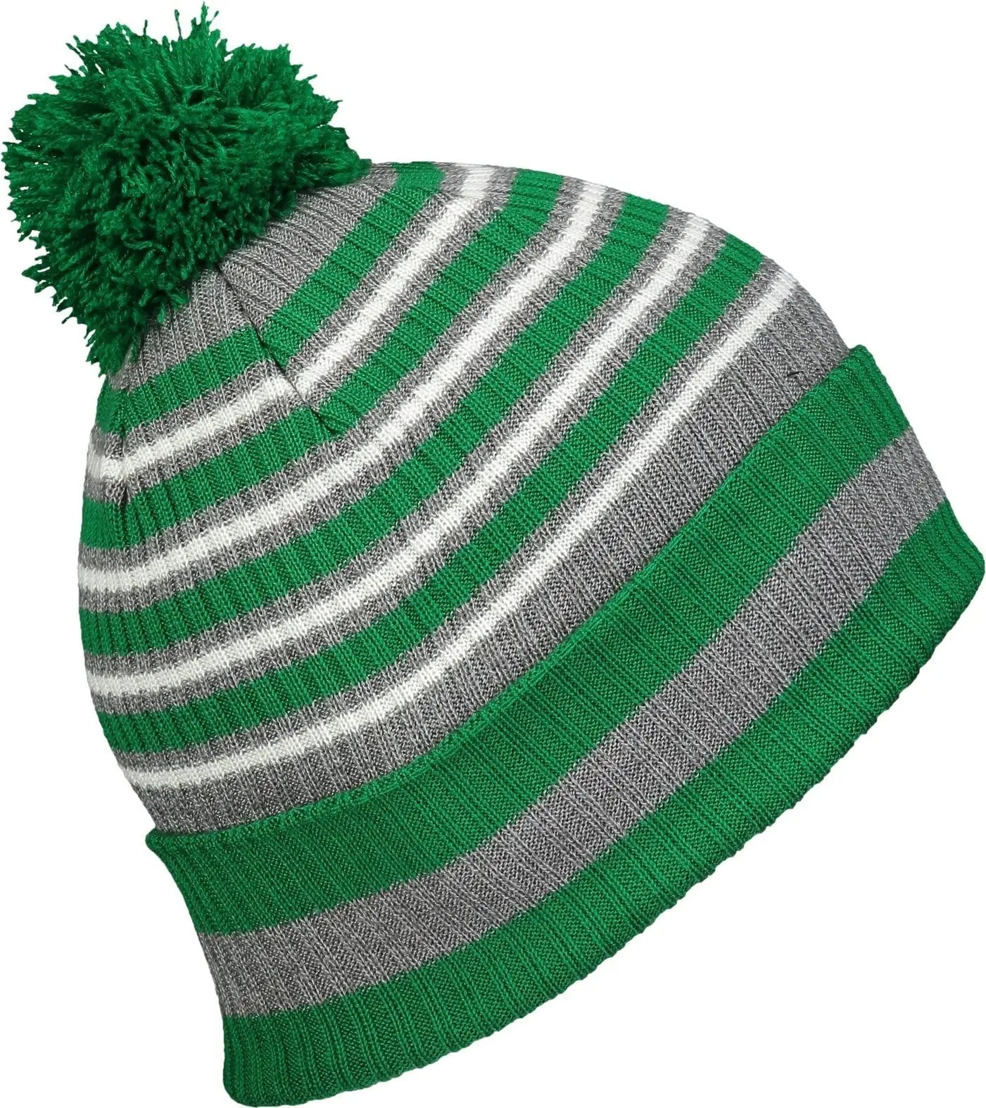 Holloway 223815 Spirit Pom Beanie - Kelly Heather Gray White - Kelly Gray / OS