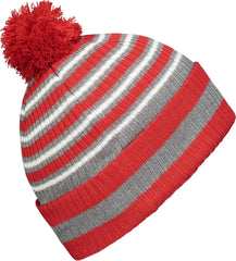 Holloway 223815 Spirit Pom Beanie - Red Heather Gray White - Red Gray / OS