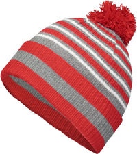 Holloway 223815 Spirit Pom Beanie - Red Heather Gray White - Red Gray / One Size Fits Most