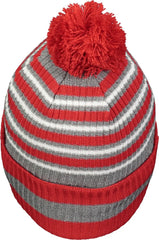 Holloway 223815 Spirit Pom Beanie - Red Heather Gray White - Red Gray / OS
