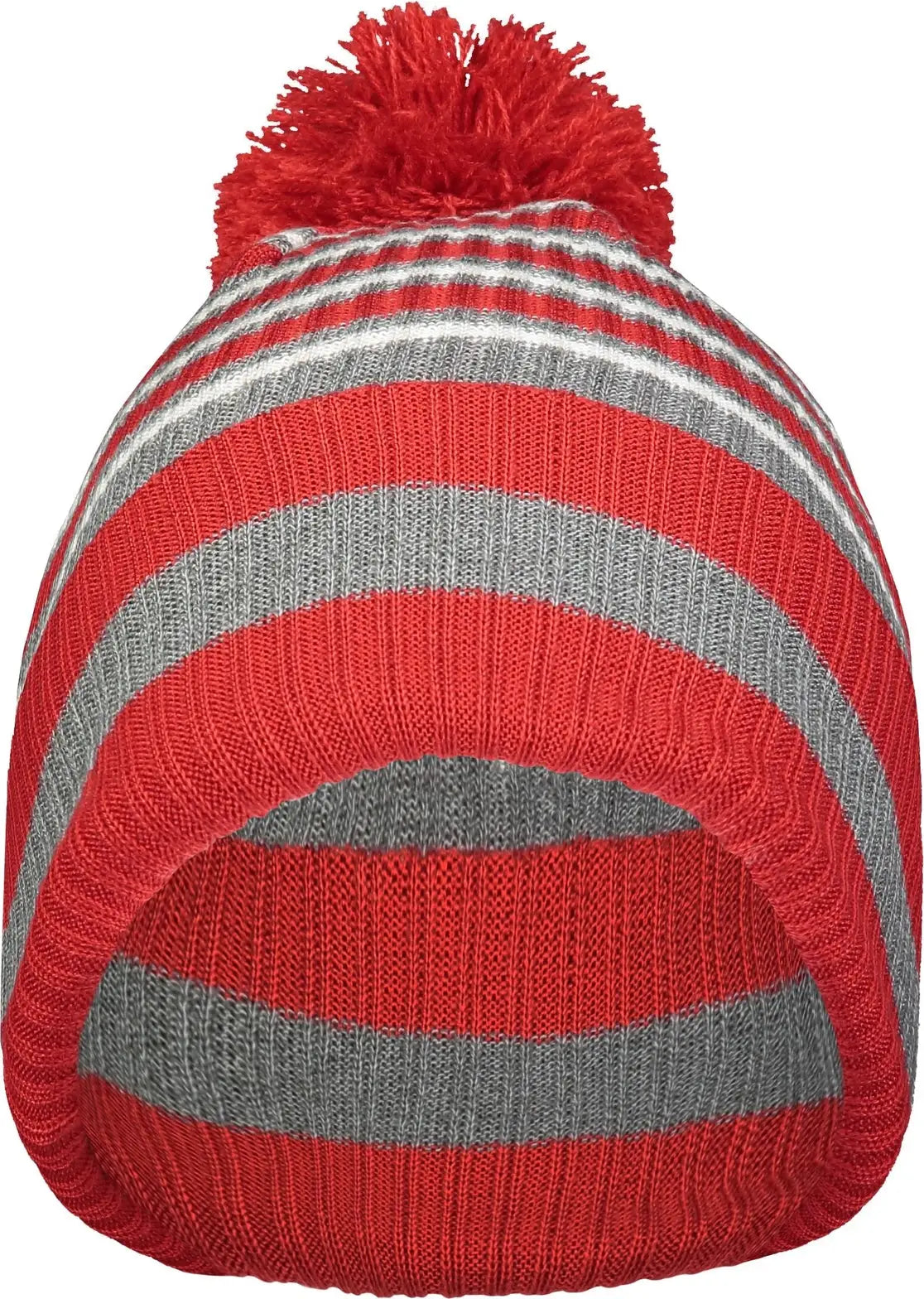 Holloway 223815 Spirit Pom Beanie - Red Heather Gray White - Red Gray / OS