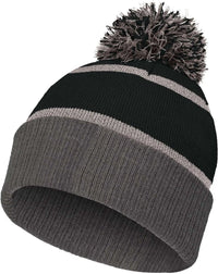 Holloway 223816 Reflective Beanie with Cuff Black Carbon Black Dark Gray / Adult OSFM