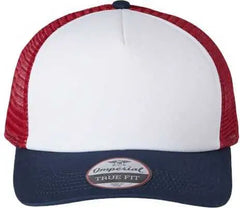 Imperial 1287 North Country Trucker Cap - White Imperial Navy Red - White Navy / One Size Fits Most