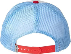 Imperial 1287 North Country Trucker Cap - White Red Sky Blue - White Red / One Size Fits Most
