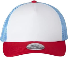 Imperial 1287 North Country Trucker Cap - White Red Sky Blue - White Red / One Size Fits Most