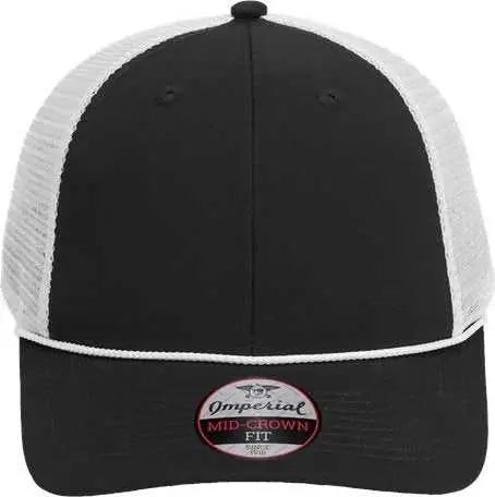 Imperial 7055 The Night Owl Performance Rope Cap - Black White - Black White / One Size Fits Most