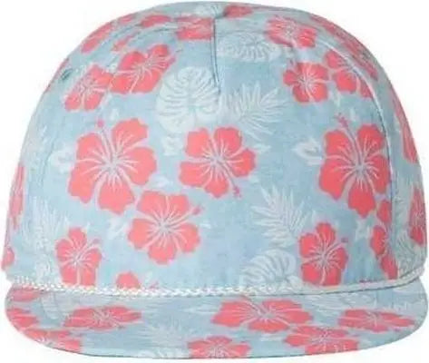 Imperial DNA010 The Aloha Rope Cap - Hawai’in Sky - Columbia Blue Pink / One Size Fits Most