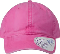 Infinity Her CASSIE Women’s Pigment-Dyed Fashion Undervisor Cap - Rose Polka Dots - Multi-Colored / One Size Fits Most