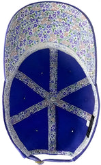 Infinity Her CASSIE Women’s Pigment-Dyed Fashion Undervisor Cap - Royal Floral - Multi-Colored / One Size Fits Most