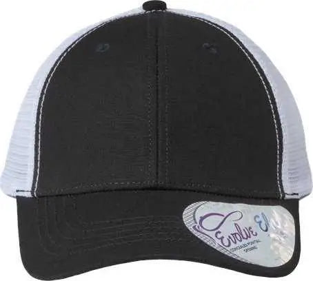 Infinity Her CHARLIE Women’s Modern Trucker Cap - Black White - Black White / One Size Fits Most