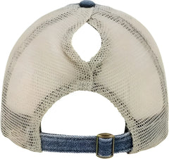 Infinity Her DAISY Women’s Denim Mesh Back Cap - Denim Khaki - Multi-Colored / One Size Fits Most