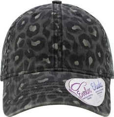 Infinity Her HATTIE Women’s Garment-Washed Fashion Print Cap - Black Leopard - Black Leopard / One Size Fits Most