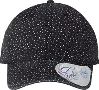 Infinity Her HATTIE Women’s Garment-Washed Fashion Print Cap - Black White Polka Dots - Multi-Colored / One Size Fits