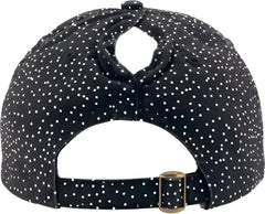 Infinity Her HATTIE Women’s Garment-Washed Fashion Print Cap - Black White Polka Dots - Multi-Colored / One Size Fits
