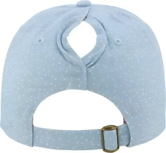 Infinity Her HATTIE Women’s Garment-Washed Fashion Print Cap - Light Blue White Polka Dots - Multi-Colored / One Size