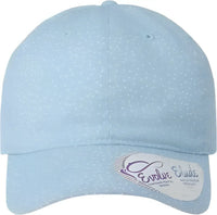 Infinity Her HATTIE Women’s Garment-Washed Fashion Print Cap - Light Blue White Polka Dots - Multi-Colored / One Size