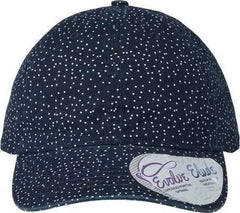 Infinity Her HATTIE Women’s Garment Washed Fashion Print Cap Navy White Polka Dots Multi Colored / One Size Fits Most