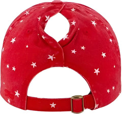 Infinity Her HATTIE Women’s Garment Washed Fashion Print Cap Red White Stars Red White / One Size Fits Most