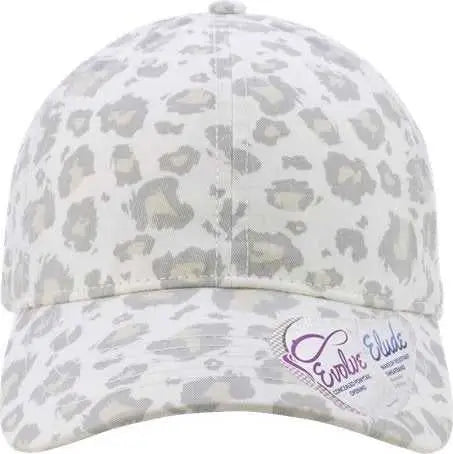 Infinity Her HATTIE Women’s Garment-Washed Fashion Print Cap - Snow Leopard - Light Gray / One Size Fits Most