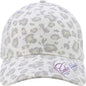 Infinity Her HATTIE Women’s Garment-Washed Fashion Print Cap - Snow Leopard - Light Gray / One Size Fits Most