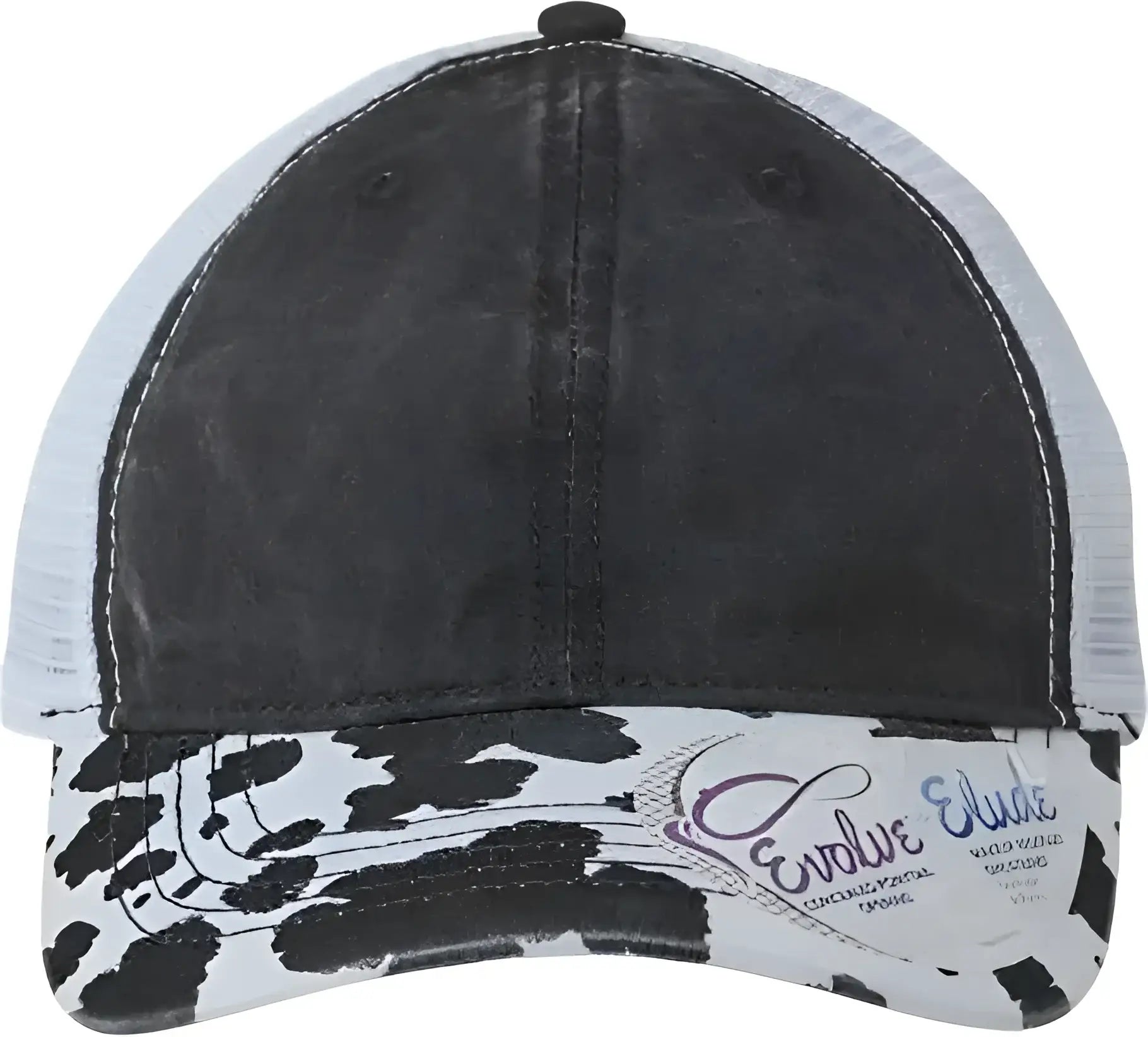 Infinity Her JANET Women’s Animal Print Mesh Back Cap Black Cow White Multi Colored / One Size Fits Most