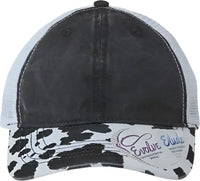 Infinity Her JANET Women’s Animal Print Mesh Back Cap Black Cow White Multi Colored / One Size Fits Most
