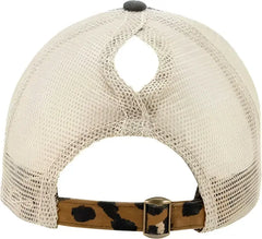Infinity Her JANET Women’s Animal Print Mesh Back Cap Black Leopard Khaki Multi Colored / One Size Fits Most