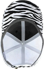Infinity Her JANET Women’s Animal Print Mesh Back Cap - Black Zebra White - Multi-Colored / One Size Fits Most