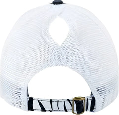 Infinity Her JANET Women’s Animal Print Mesh Back Cap - Black Zebra White - Multi-Colored / One Size Fits Most