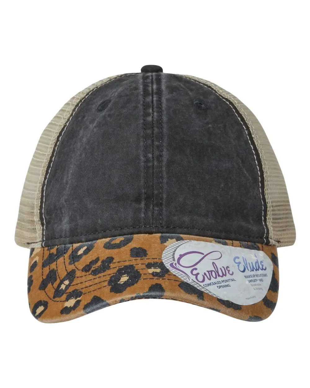 Infinity Her JANET Women’s Printed Bill with Mesh Back Cap - Black Leopard Khaki - Multi-Colored / One Size Fits Most