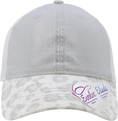 Infinity Her JANET Women’s Printed Bill with Mesh Back Cap - Grey Snow Leopard White - Light Gray White / One Size Fits