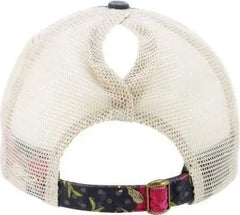 Infinity Her JANET Women’s Printed Visor with Mesh Back Cap - Black Floral Khaki - Black Khaki / One Size Fits Most