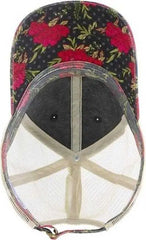 Infinity Her JANET Women’s Printed Visor with Mesh Back Cap - Black Floral Khaki - Black Khaki / One Size Fits Most