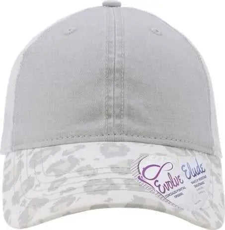Infinity Her JANET Women’s Printed Visor with Mesh Back Cap - Gray Snow Leopard White - Light Gray White / One Size