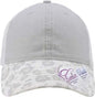 Infinity Her JANET Women’s Printed Visor with Mesh Back Cap - Gray Snow Leopard White - Light Gray White / One Size