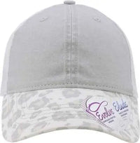 Infinity Her JANET Women’s Printed Visor with Mesh Back Cap - Gray Snow Leopard White - Light Gray White / One Size