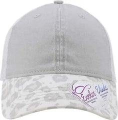 Infinity Her JANET Women’s Printed Visor with Mesh Back Cap - Gray Snow Leopard White - Light Gray White / One Size