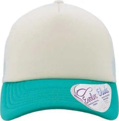 Infinity Her ROSIE Women’s Foam Trucker Cap Ivory Jade White Swirl White Mint / One Size Fits Most